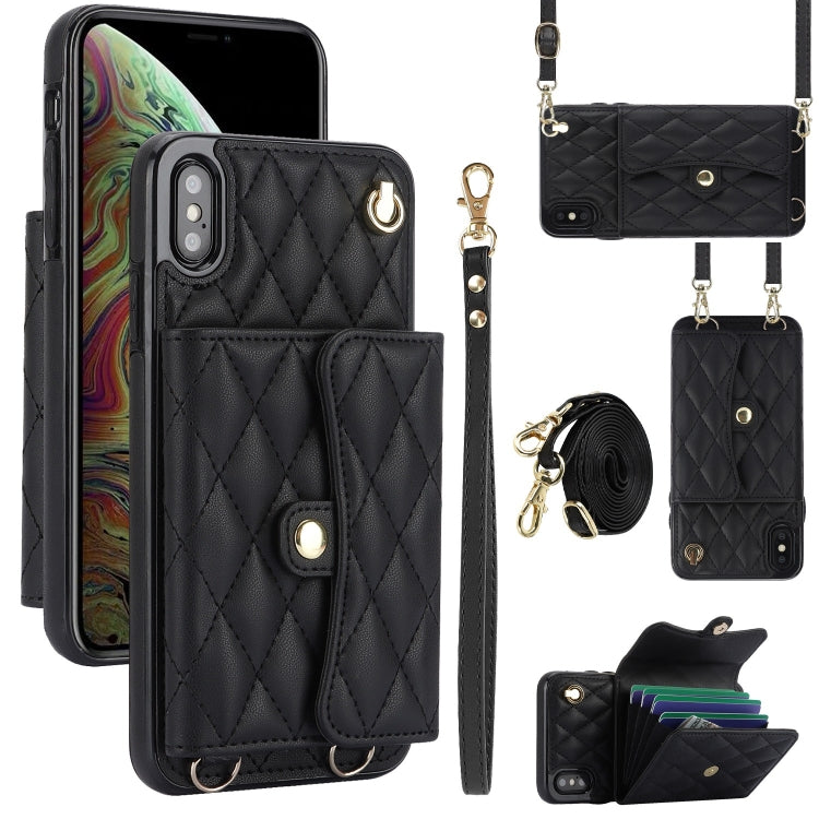 Crossbody Rhombic Horizontal Wallet Leather Phone Case