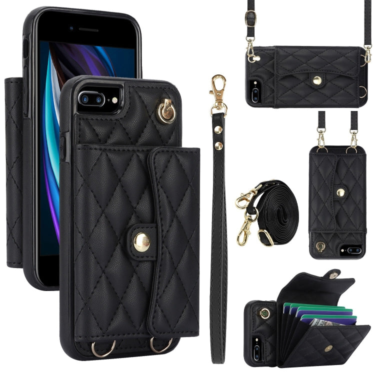Crossbody Rhombic Horizontal Wallet Leather Phone Case