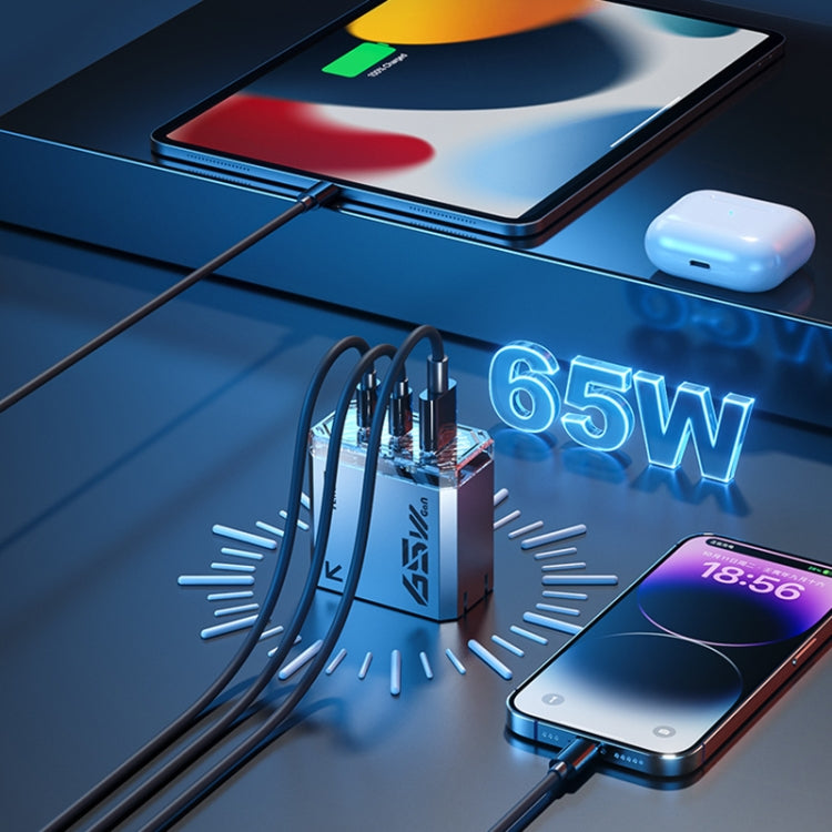 WK WP-U156 Pioneer Series 65W USB+Dual USB-C/Type-C GaN Charger