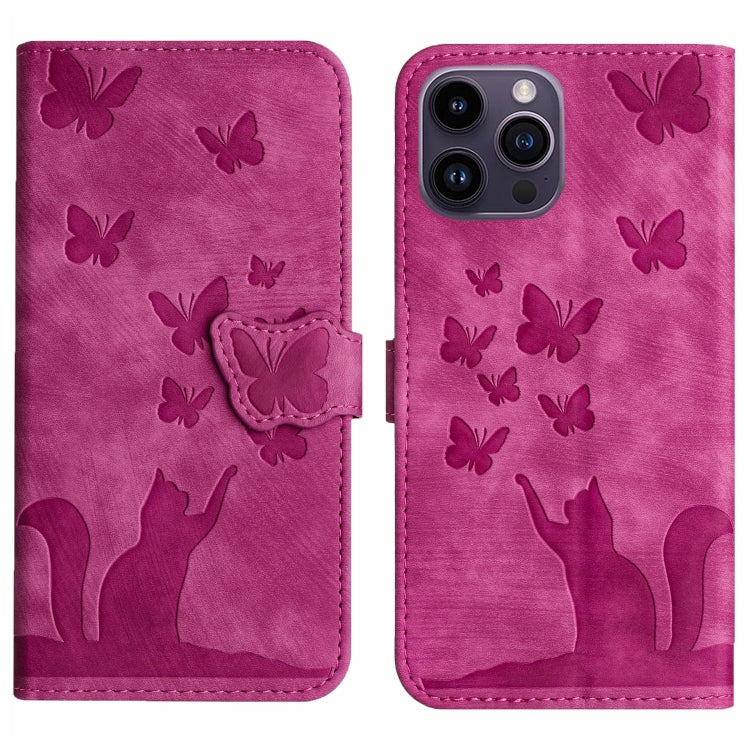 Butterfly Cat Embossing Flip Leather Phone Case