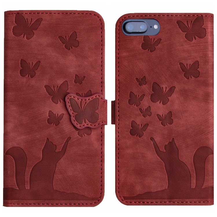 Butterfly Cat Embossing Flip Leather Phone Case