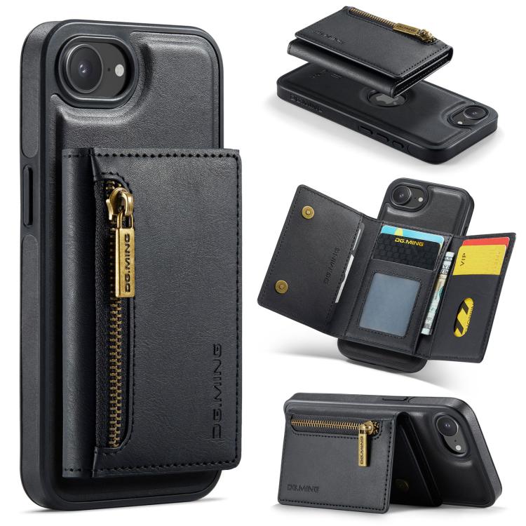 DG.MING M5 Series Zip RFID Multi Card Detachable Leather Phone Case