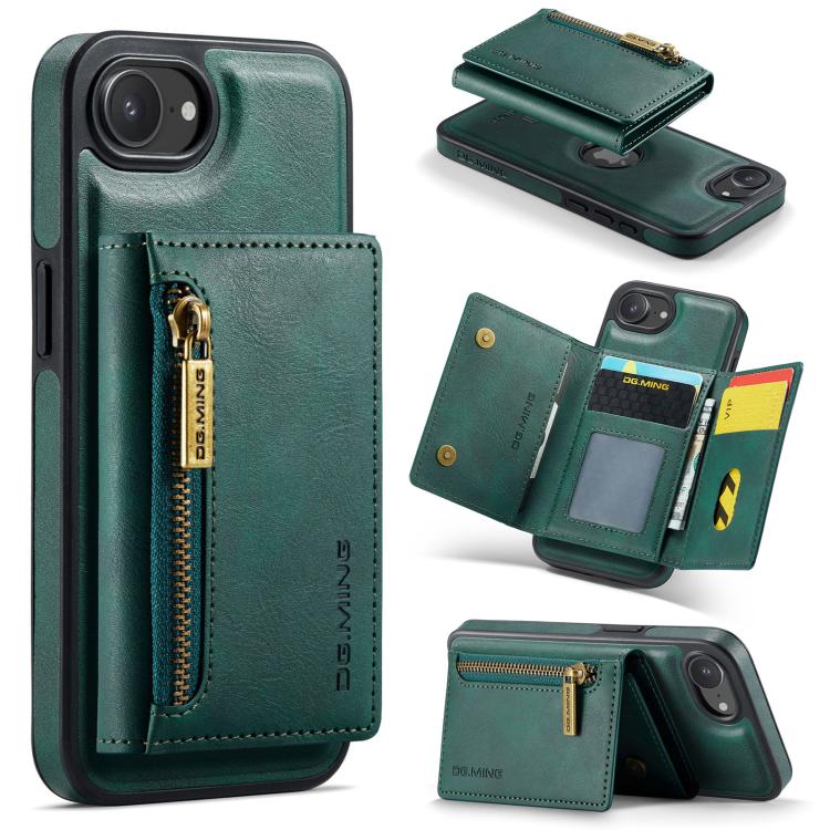 DG.MING M5 Series Zip RFID Multi Card Detachable Leather Phone Case