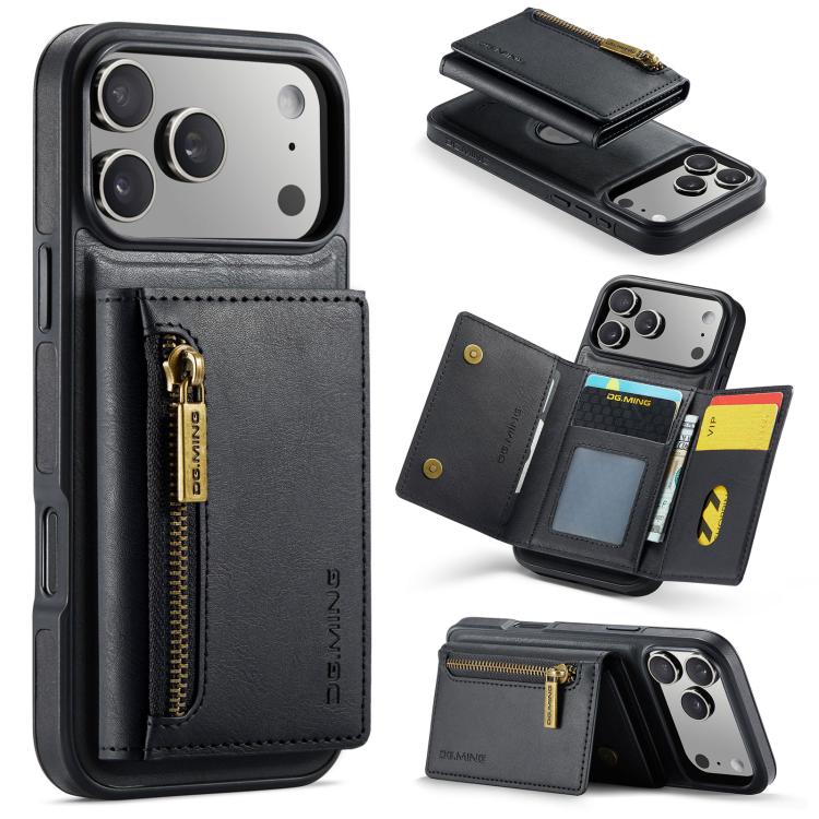 DG.MING M5 Series Zip RFID Multi Card Detachable Leather Phone Case