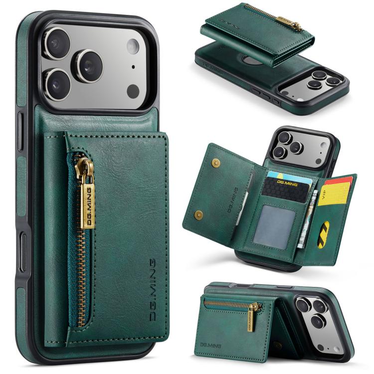 DG.MING M5 Series Zip RFID Multi Card Detachable Leather Phone Case