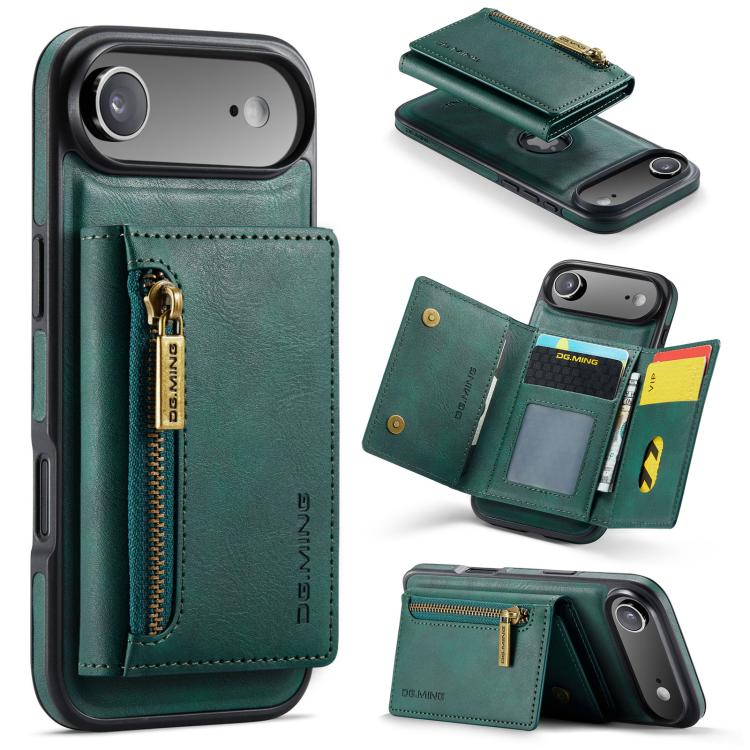 DG.MING M5 Series Zip RFID Multi Card Detachable Leather Phone Case