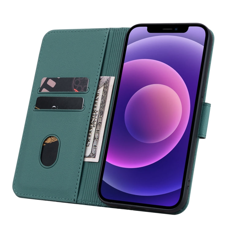 Business Diamond Buckle Leather Phone Case with Lanyard