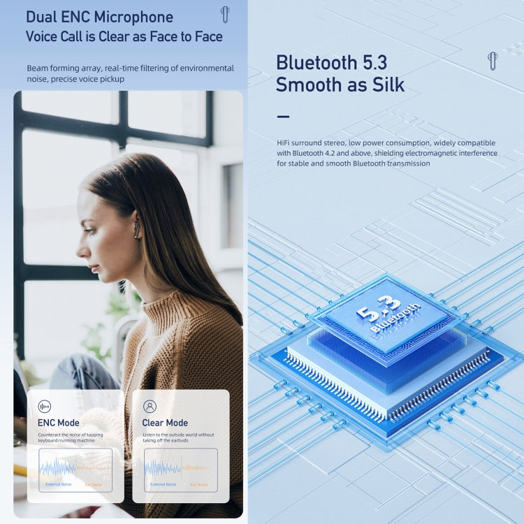 awei T66 ENC Noise Reduction TWS Bluetooth Earbuds