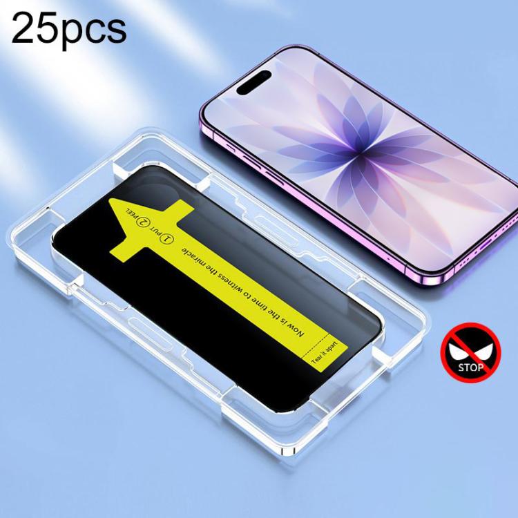 25pcs Anti-peeping Fast Attach Dust-proof Anti-static Tempered Glass Film