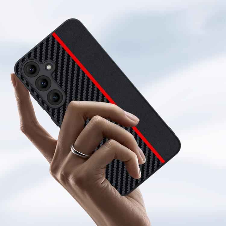 Ultra-thin Carbon Fiber Texture Splicing Phone Case, For Samsung Galaxy S26+ 5G, For Samsung Galaxy S26 Ultra 5G, For Samsung Galaxy S26 5G, For Samsung Galaxy S25 FE 5G, For Samsung Galaxy S25 5G, For Samsung Galaxy S25+ 5G                            ...