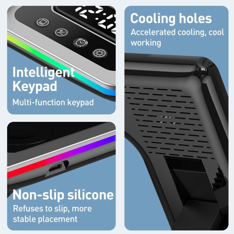 A93 15W 5 in 1 Multifunctional Foldable Wireless Charger Desktop Phone Stand