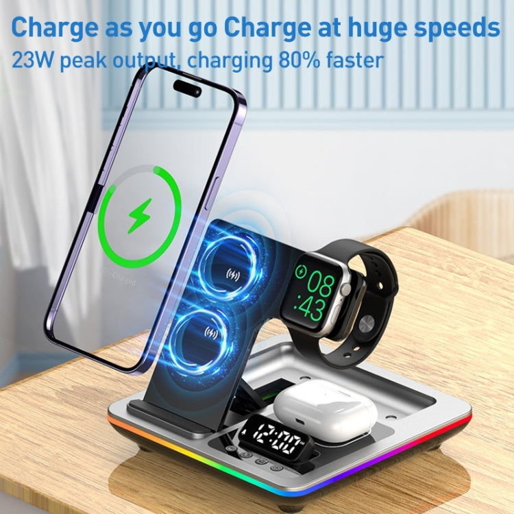 A93 15W 5 in 1 Multifunctional Foldable Wireless Charger Desktop Phone Stand