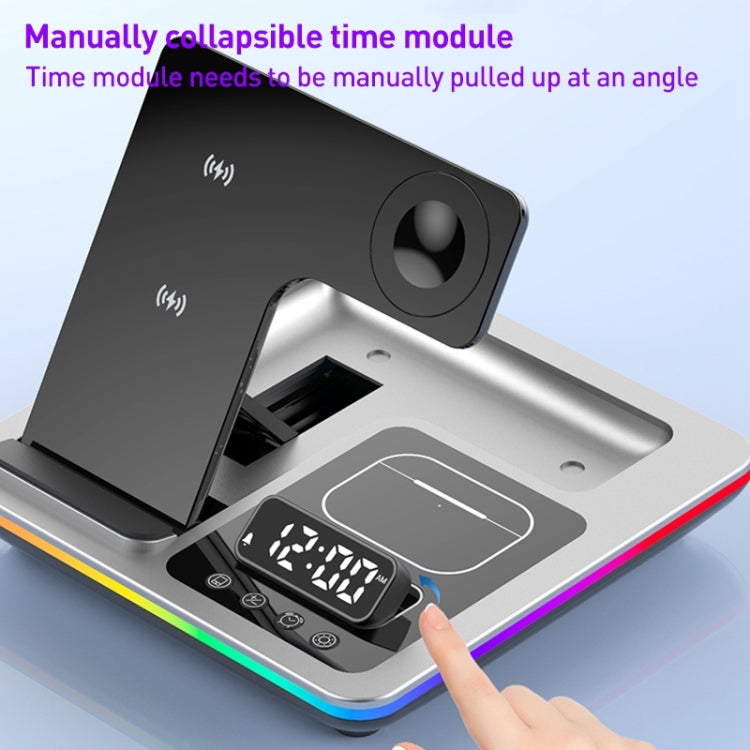 A93 15W 5 in 1 Multifunctional Foldable Wireless Charger Desktop Phone Stand