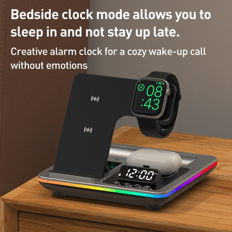 A93 15W 5 in 1 Multifunctional Foldable Wireless Charger Desktop Phone Stand