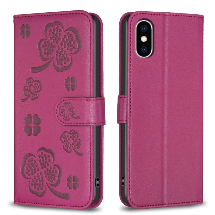Four-leaf Embossed Leather Phone Case