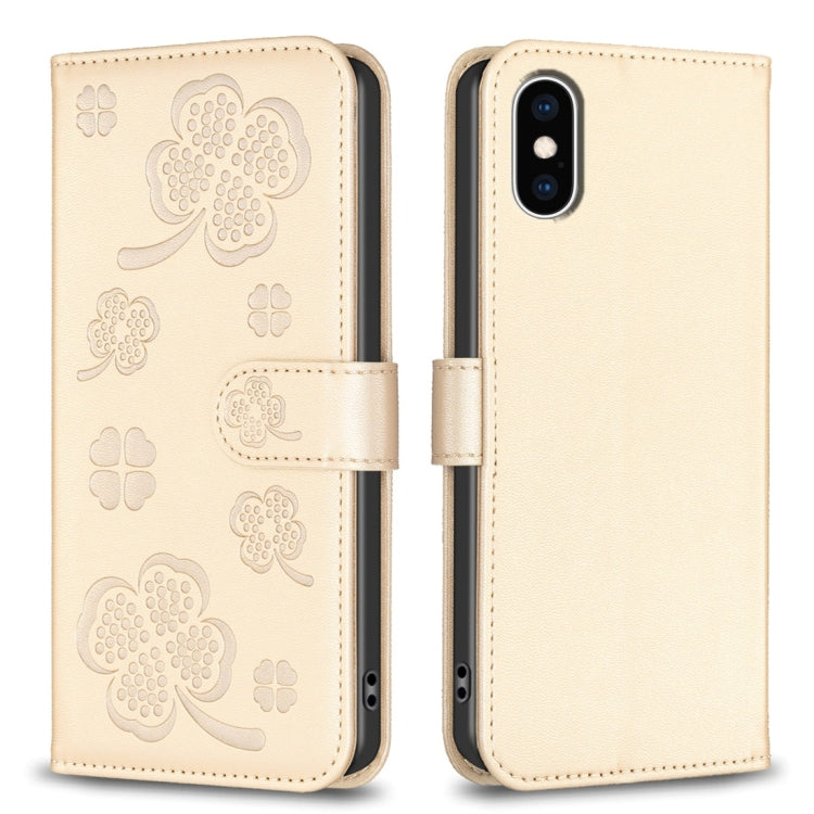 Four-leaf Embossed Leather Phone Case