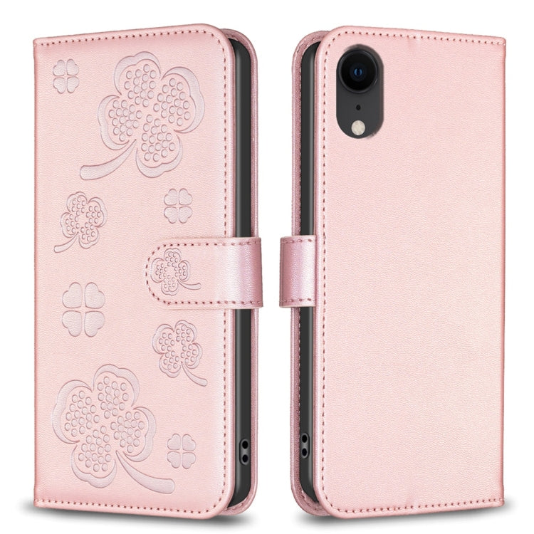 Four-leaf Embossed Leather Phone Case
