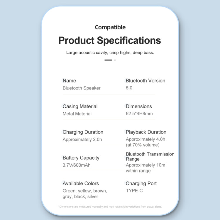 EWA A129 Mini Bluetooth 5.0 Bass Radiator Metal Speaker