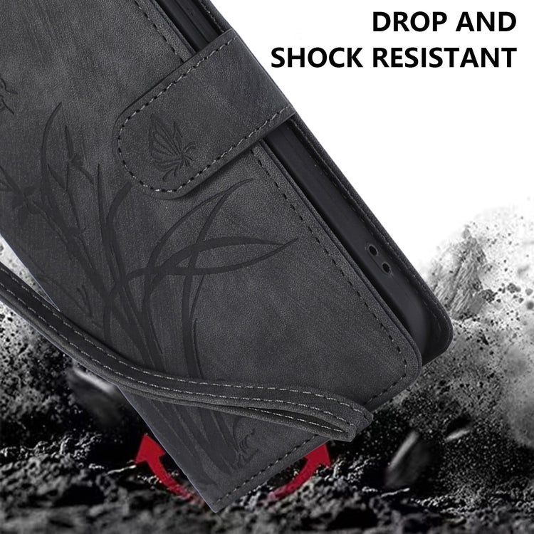 Orchid Butterfly Embossed Leather Phone Case