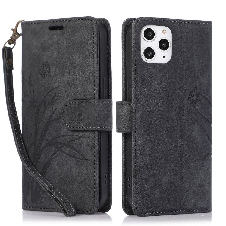 Orchid Butterfly Embossed Leather Phone Case