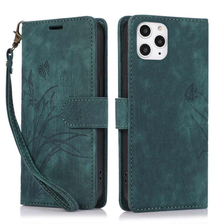 Orchid Butterfly Embossed Leather Phone Case