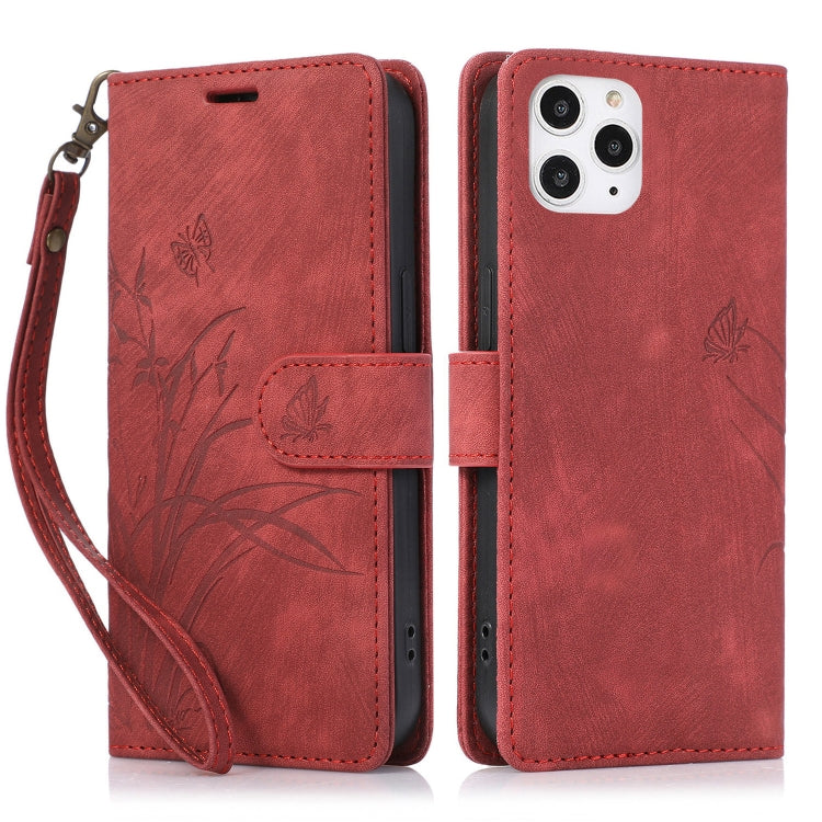 Orchid Butterfly Embossed Leather Phone Case