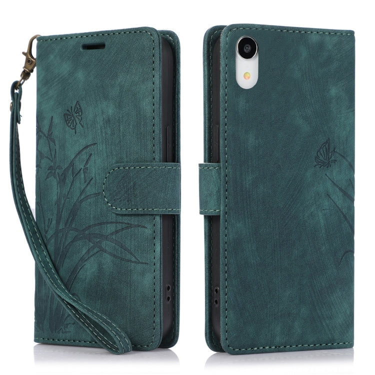 Orchid Butterfly Embossed Leather Phone Case