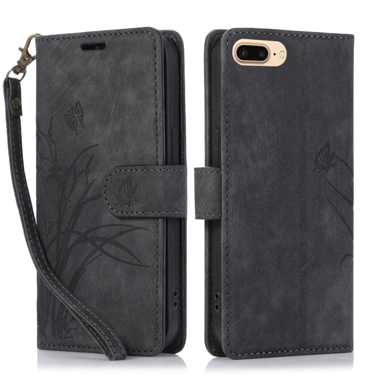 Orchid Butterfly Embossed Leather Phone Case