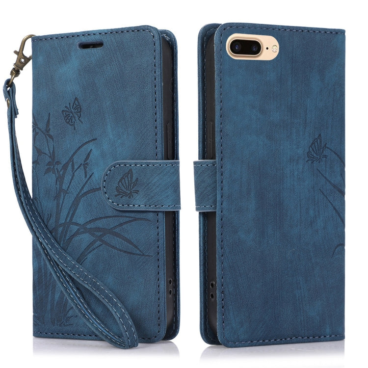 Orchid Butterfly Embossed Leather Phone Case