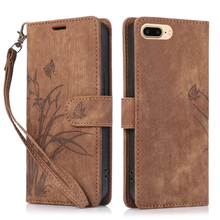 Orchid Butterfly Embossed Leather Phone Case