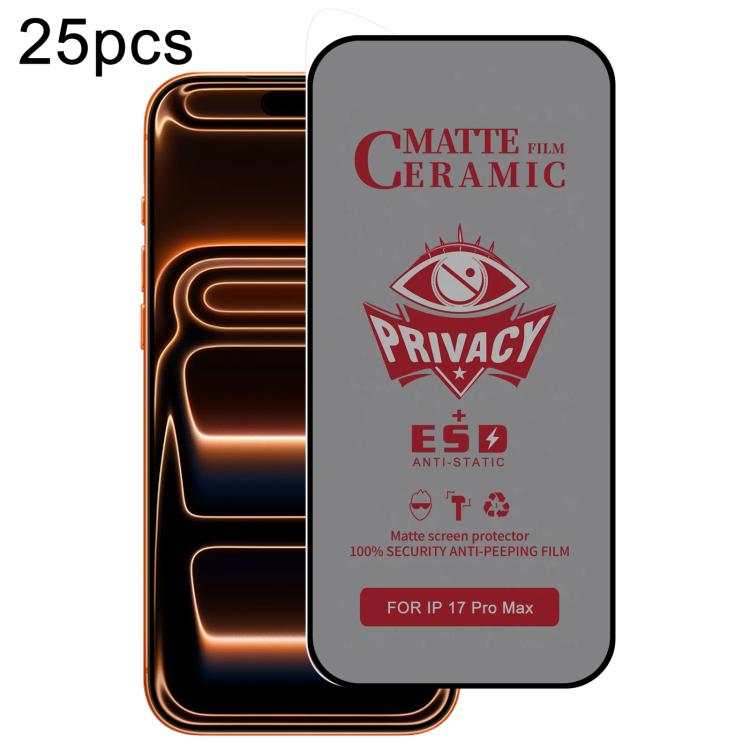 25pcs Full Coverage Frosted Privacy Ceramic Film