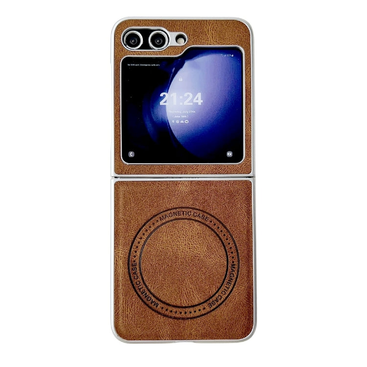 Skin Feel Leather Texture MagSafe Pearlescent Paint Shockproof Phone Case