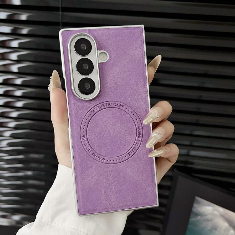 Skin Feel Leather Texture MagSafe Pearlescent Paint Shockproof Phone Case