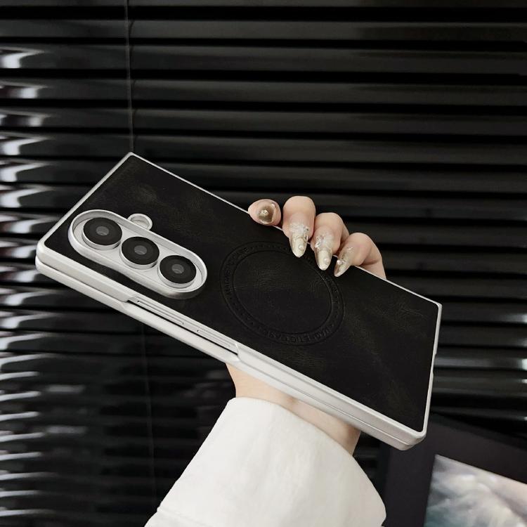 Skin Feel Leather Texture MagSafe Pearlescent Paint Shockproof Phone Case