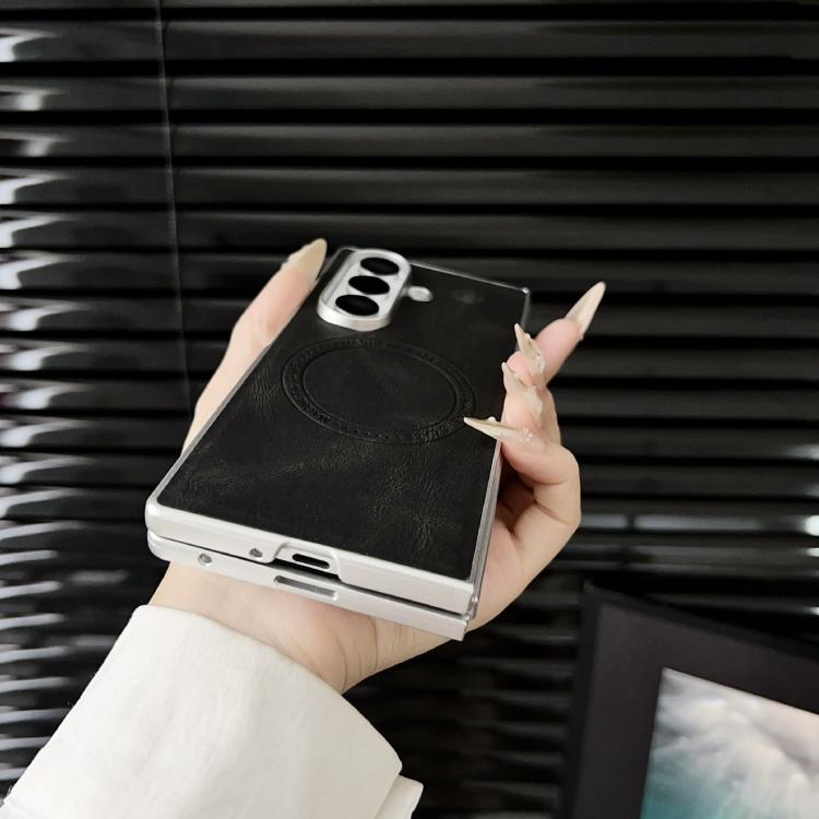 Skin Feel Leather Texture MagSafe Pearlescent Paint Shockproof Phone Case