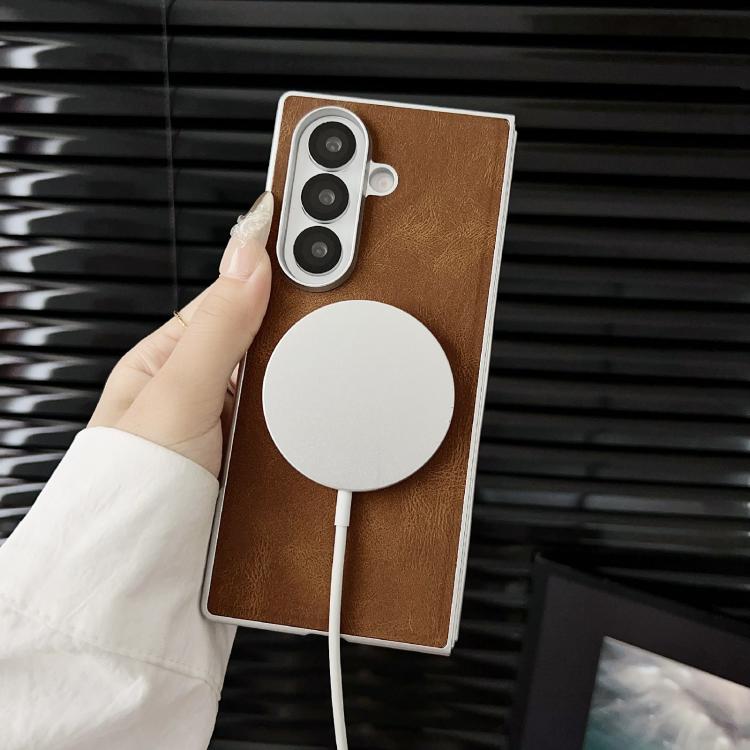 Skin Feel Leather Texture MagSafe Pearlescent Paint Shockproof Phone Case