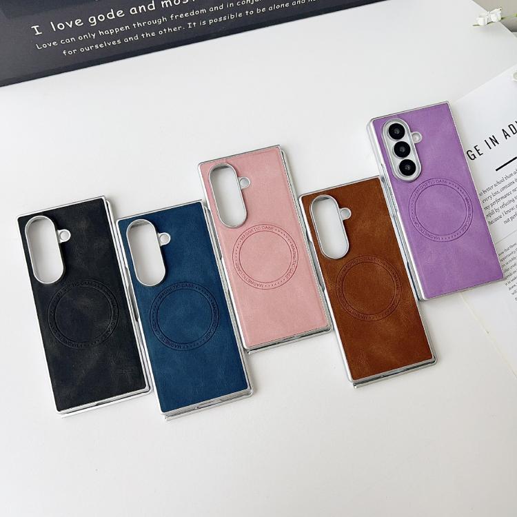 Skin Feel Leather Texture MagSafe Pearlescent Paint Shockproof Phone Case