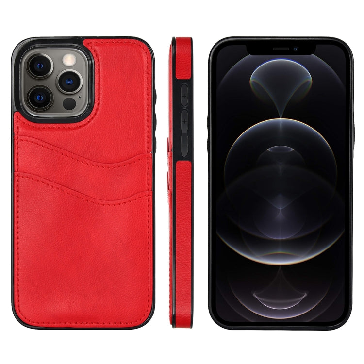 Litchi Leather Skin Card Slots Phone Case