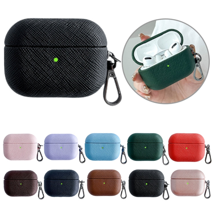 Cross Texture PU Leather Bluetooth Earphone Protective Case