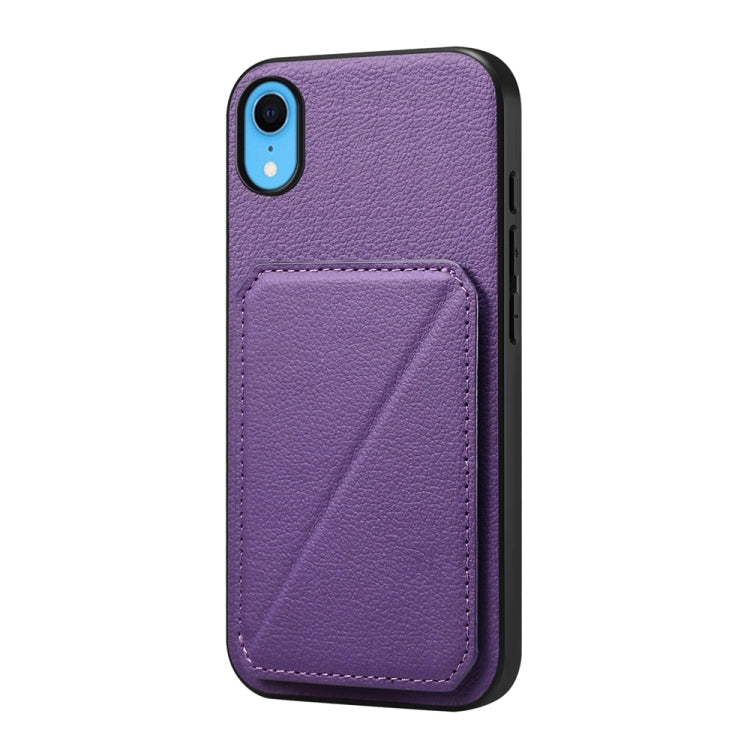 D04 Calf Texture Dual Card Slot Holder Phone Case
