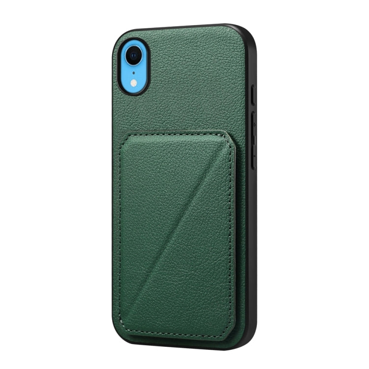 D04 Calf Texture Dual Card Slot Holder Phone Case