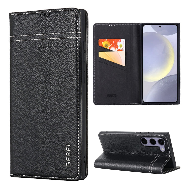 GEBEI Top-grain Horizontal Flip Leather Phone Case, For Samsung Galaxy S25 5G, For Samsung Galaxy S25+ 5G, For Samsung Galaxy S25 Ultra 5G, For Samsung Galaxy S24 Ultra 5G, For Samsung Galaxy S24+ 5G, For Samsung Galaxy S24 5G