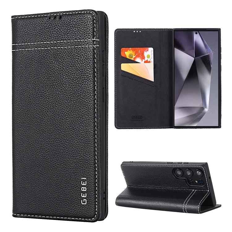 GEBEI Top-grain Horizontal Flip Leather Phone Case, For Samsung Galaxy S25 5G, For Samsung Galaxy S25+ 5G, For Samsung Galaxy S25 Ultra 5G, For Samsung Galaxy S24 Ultra 5G, For Samsung Galaxy S24+ 5G, For Samsung Galaxy S24 5G
