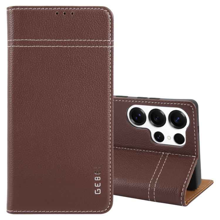 GEBEI Top-grain Horizontal Flip Leather Phone Case, For Samsung Galaxy S25 5G, For Samsung Galaxy S25+ 5G, For Samsung Galaxy S25 Ultra 5G, For Samsung Galaxy S24 Ultra 5G, For Samsung Galaxy S24+ 5G, For Samsung Galaxy S24 5G
