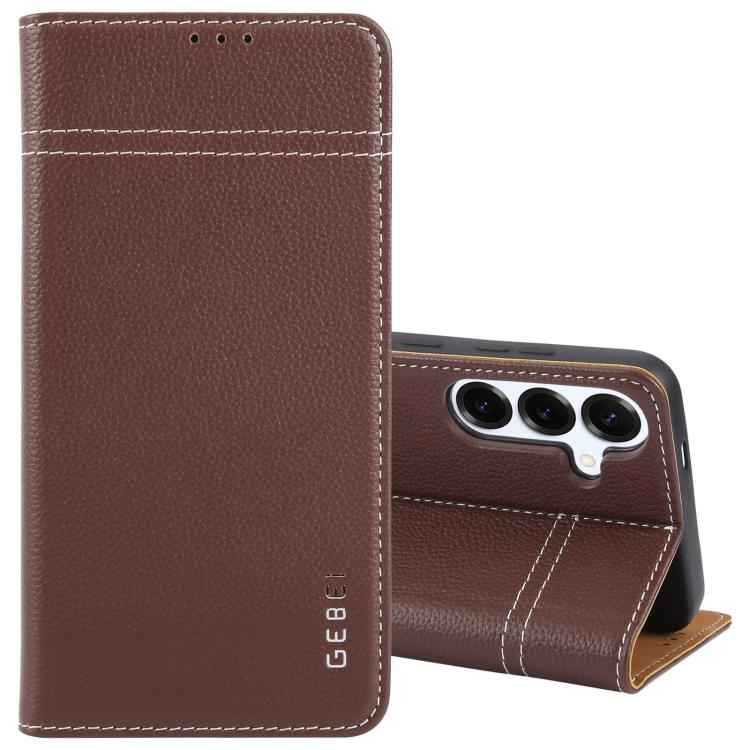 GEBEI Top-grain Horizontal Flip Leather Phone Case, For Samsung Galaxy S25 5G, For Samsung Galaxy S25+ 5G, For Samsung Galaxy S25 Ultra 5G, For Samsung Galaxy S24 Ultra 5G, For Samsung Galaxy S24+ 5G, For Samsung Galaxy S24 5G