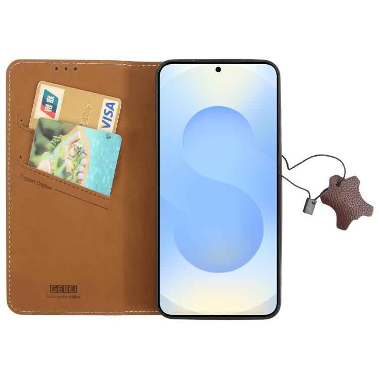 GEBEI Top-grain Horizontal Flip Leather Phone Case, For Samsung Galaxy S25 5G, For Samsung Galaxy S25+ 5G, For Samsung Galaxy S25 Ultra 5G, For Samsung Galaxy S24 Ultra 5G, For Samsung Galaxy S24+ 5G, For Samsung Galaxy S24 5G