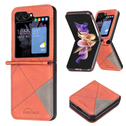 Rhombus Texture PU + PC Shockproof Phone Case, For Galaxy Z Flip8 5G, For Samsung Galaxy Z Flip7 FE / Flip6, For Samsung Galaxy Z Flip7, For Samsung Galaxy Z Flip5