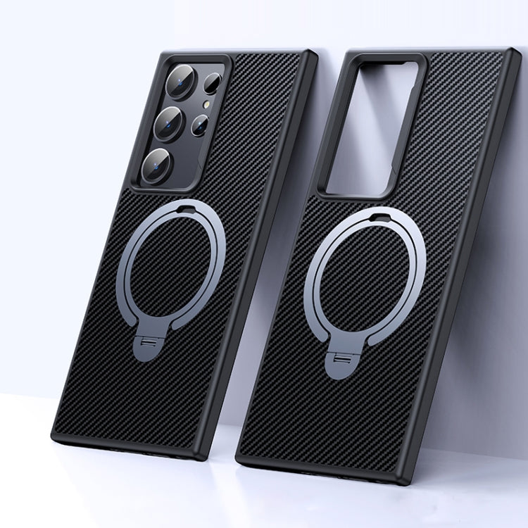 Double Ring MagSafe Holder Carbon Fibre Phone Case, For Samsung Galaxy S26+ 5G, For Samsung Galaxy S26 Ultra 5G, For Samsung Galaxy S26 5G, For Samsung Galaxy S25 5G, For Samsung Galaxy S25+ 5G, For Samsung Galaxy S25 Ultra 5G                          ...