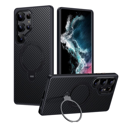 Double Ring MagSafe Holder Carbon Fibre Phone Case, For Samsung Galaxy S26+ 5G, For Samsung Galaxy S26 Ultra 5G, For Samsung Galaxy S26 5G, For Samsung Galaxy S25 5G, For Samsung Galaxy S25+ 5G, For Samsung Galaxy S25 Ultra 5G                          ...