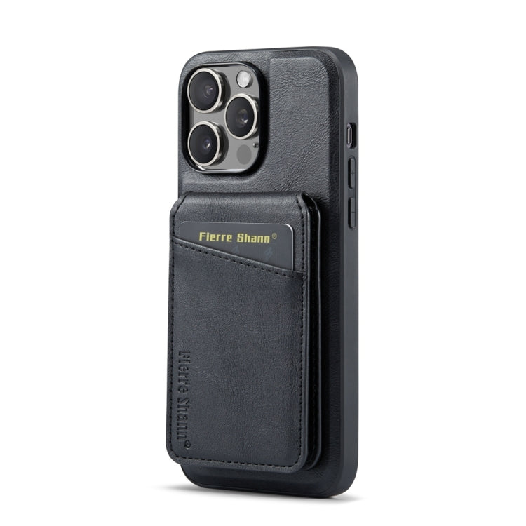 Fierre Shann Cowhide Vertical Flip Magnetic Card Holder Phone Case